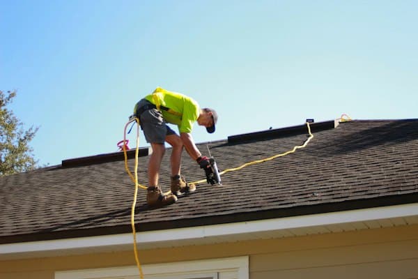 Crew on roof