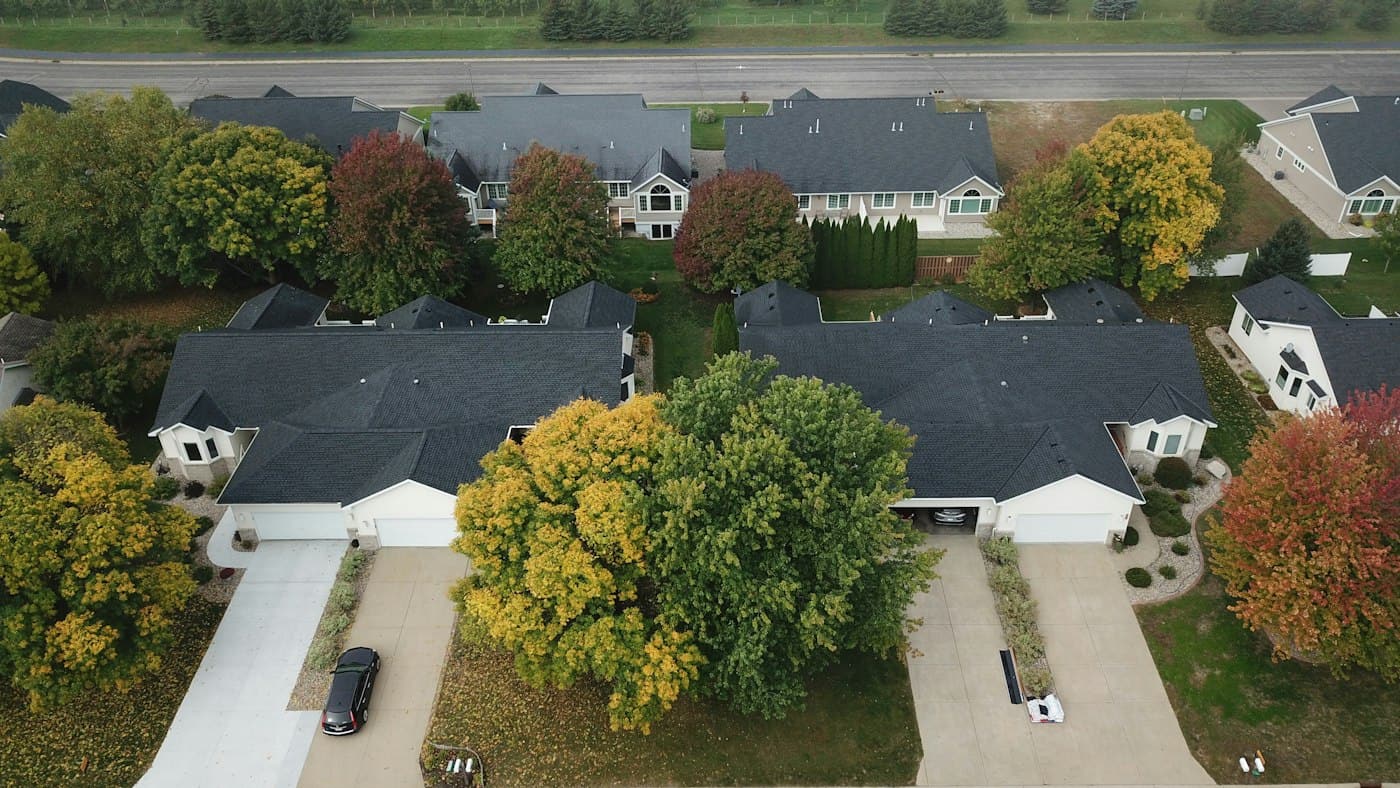 Aerial of finished roof